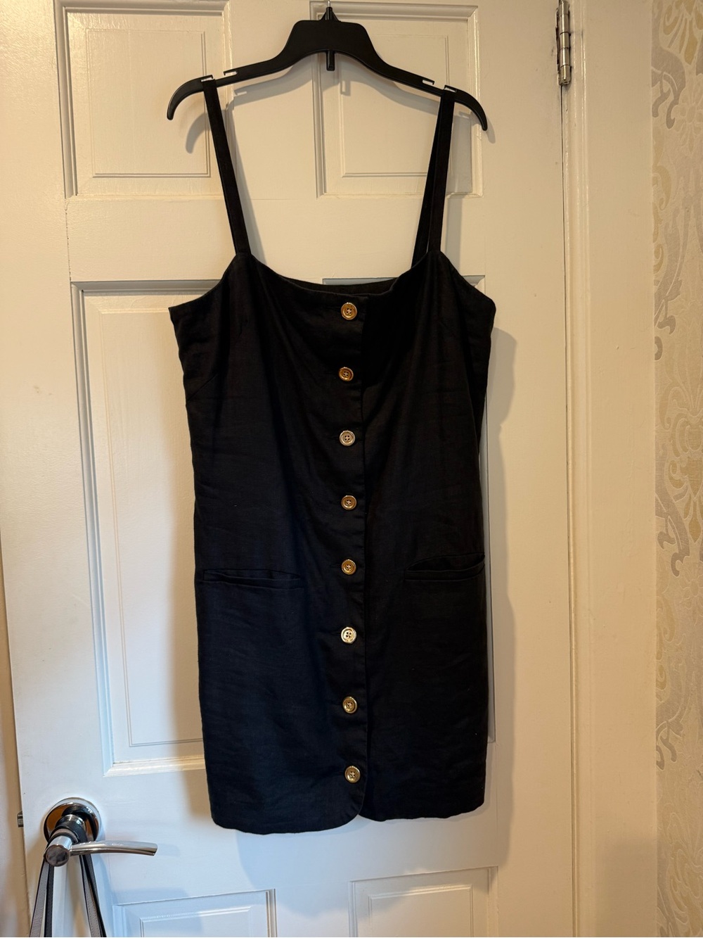 J. Crew Claudia Linen Black Dress - Picture 1 of 3